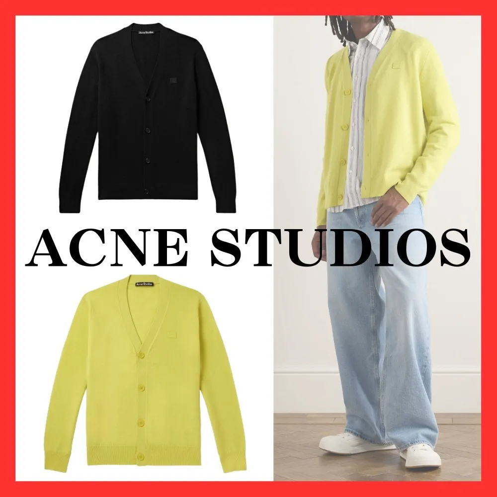 Acne Studios  |Button-down Unisex Wool Street Style Plain Logo Front Button