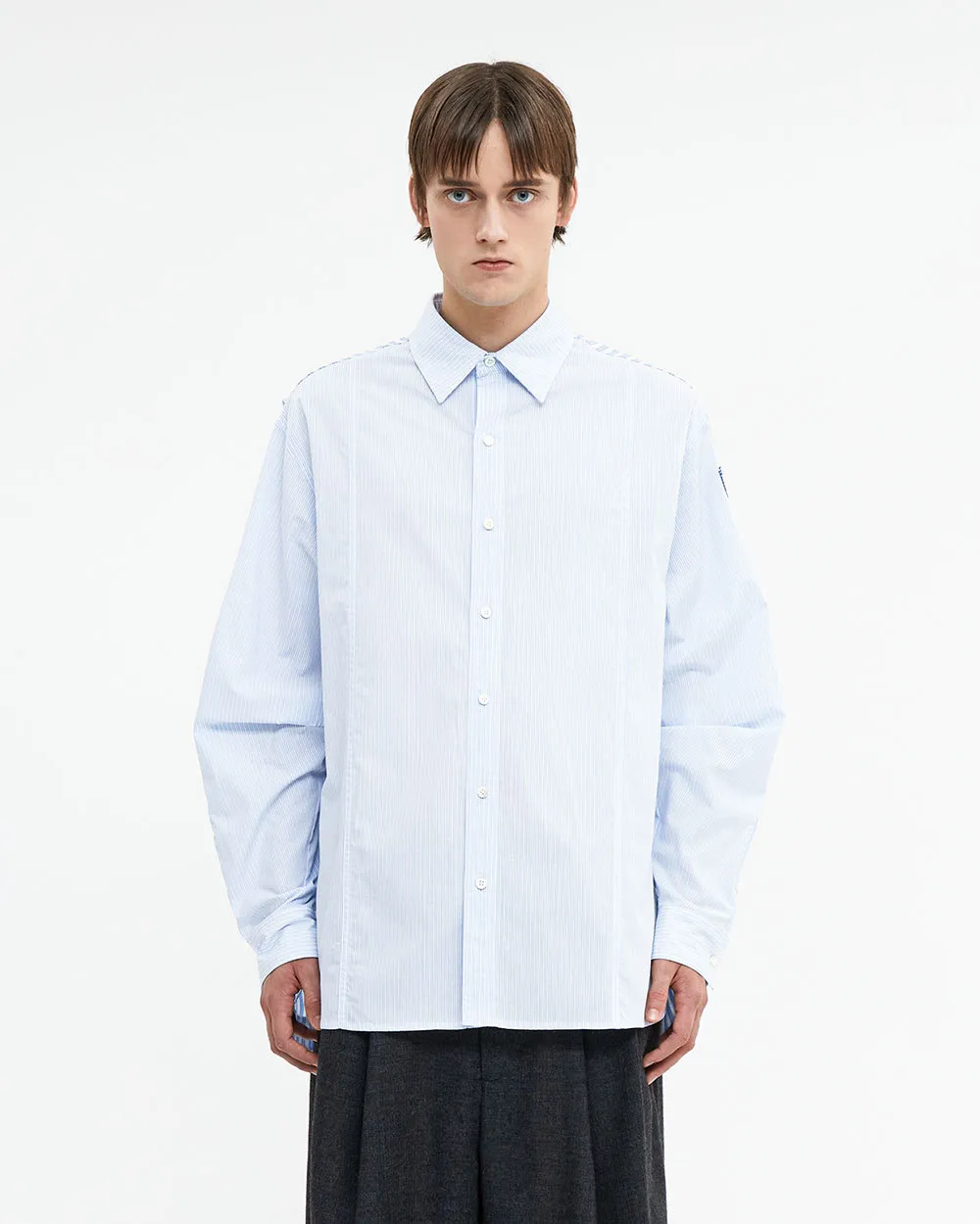 ADERERROR  |Button-down Stripes Unisex Street Style Long Sleeves Cotton