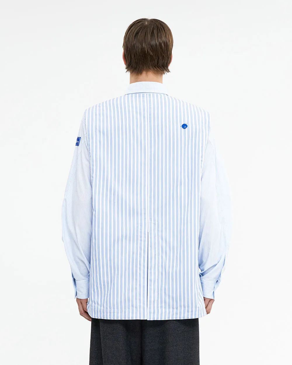 ADERERROR  |Button-down Stripes Unisex Street Style Long Sleeves Cotton