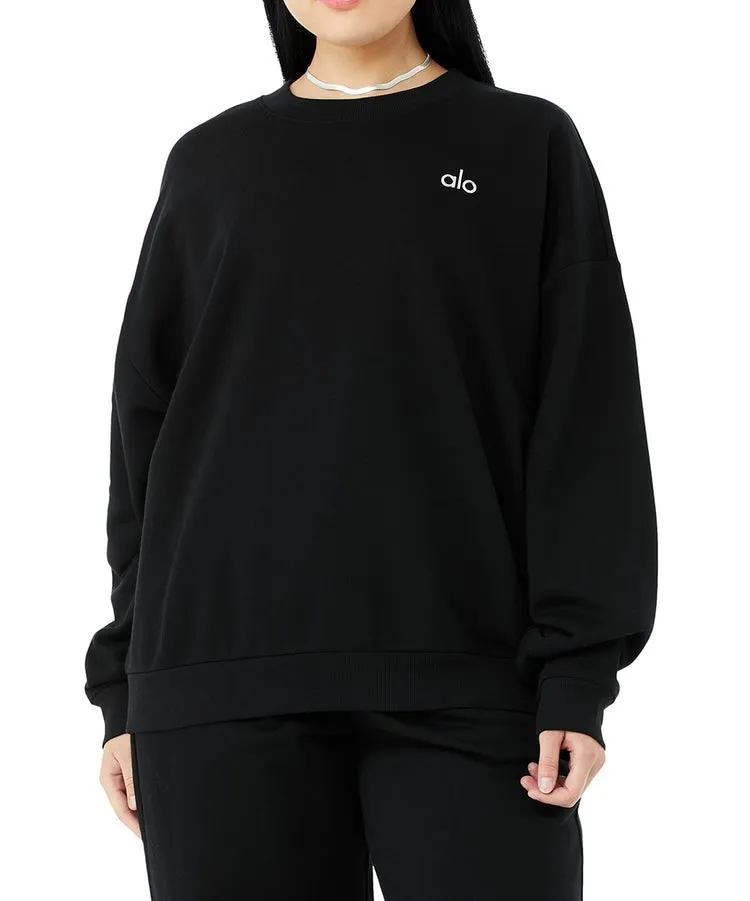 ALO Yoga  |Crew Neck Unisex Long Sleeves Plain Cotton Logo