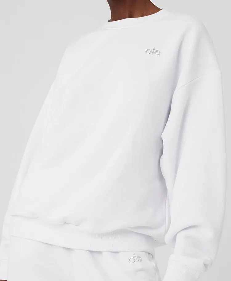 ALO Yoga  |Crew Neck Unisex Long Sleeves Plain Cotton Logo