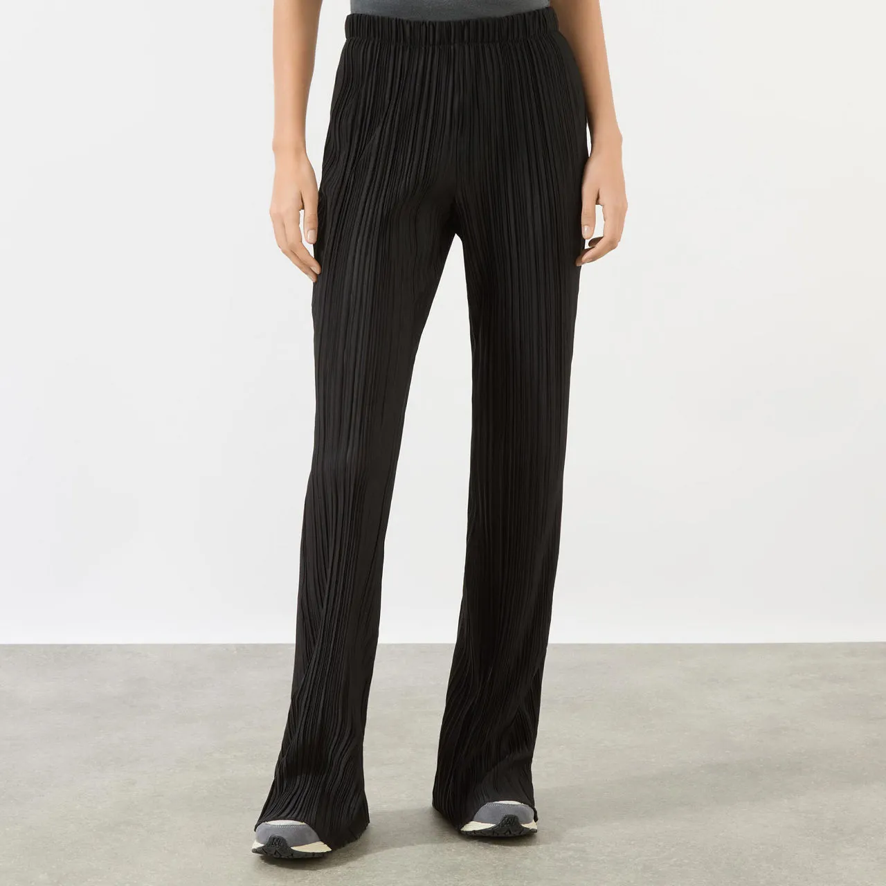 ANINE BING Billie Plissé Trousers - Black