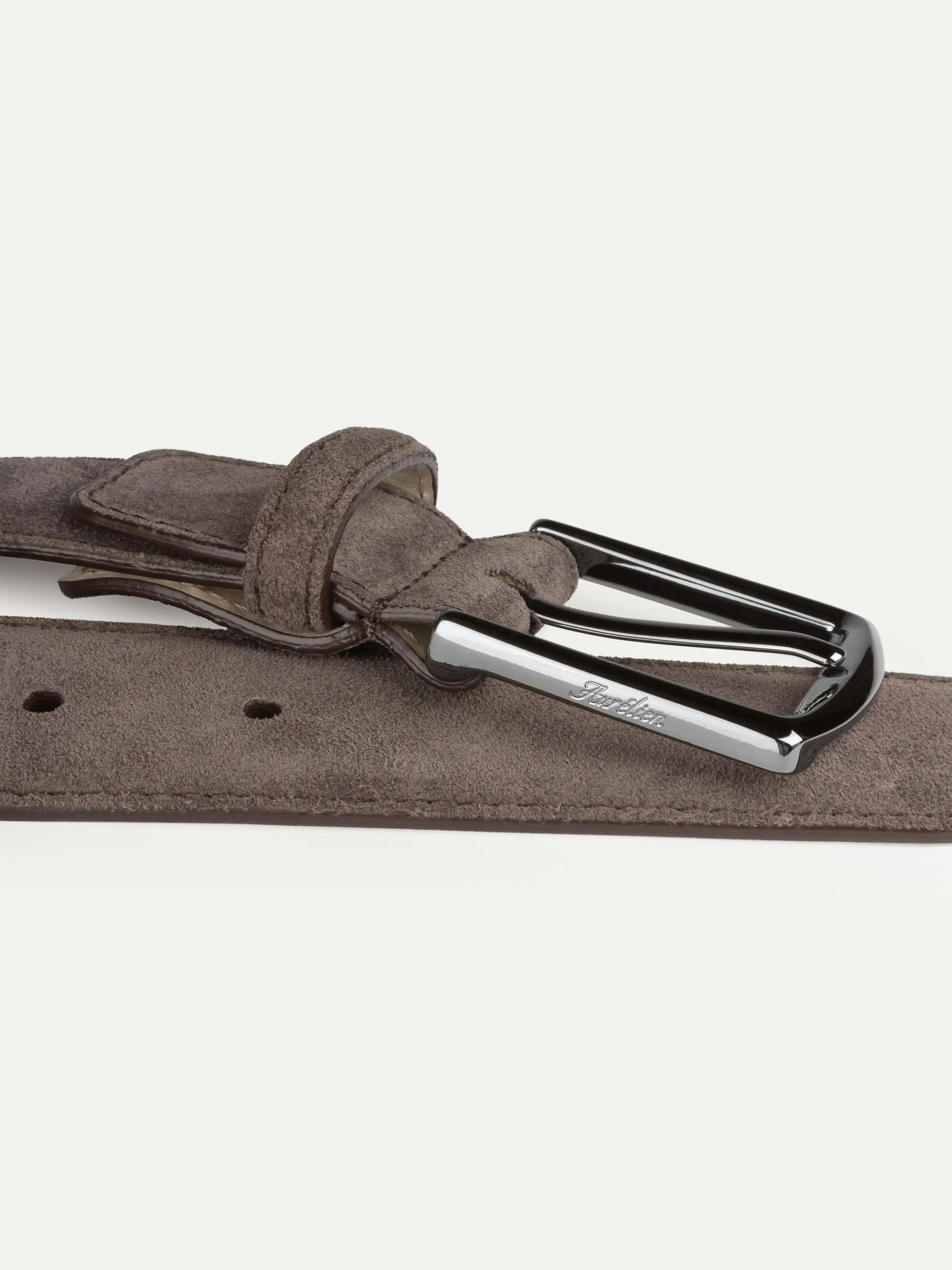 Ash Grey Suede Belt