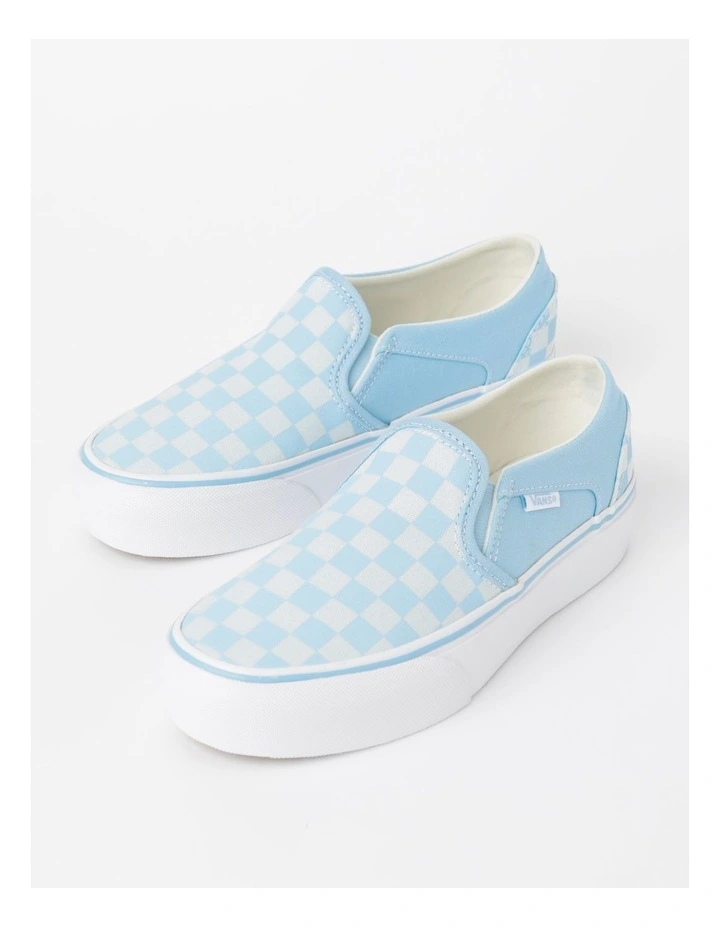 Asher Platform Sneaker in Checkerboard Delicate Blue