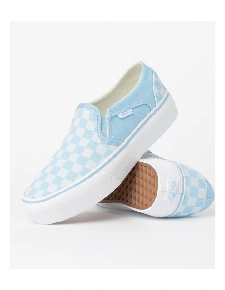 Asher Platform Sneaker in Checkerboard Delicate Blue