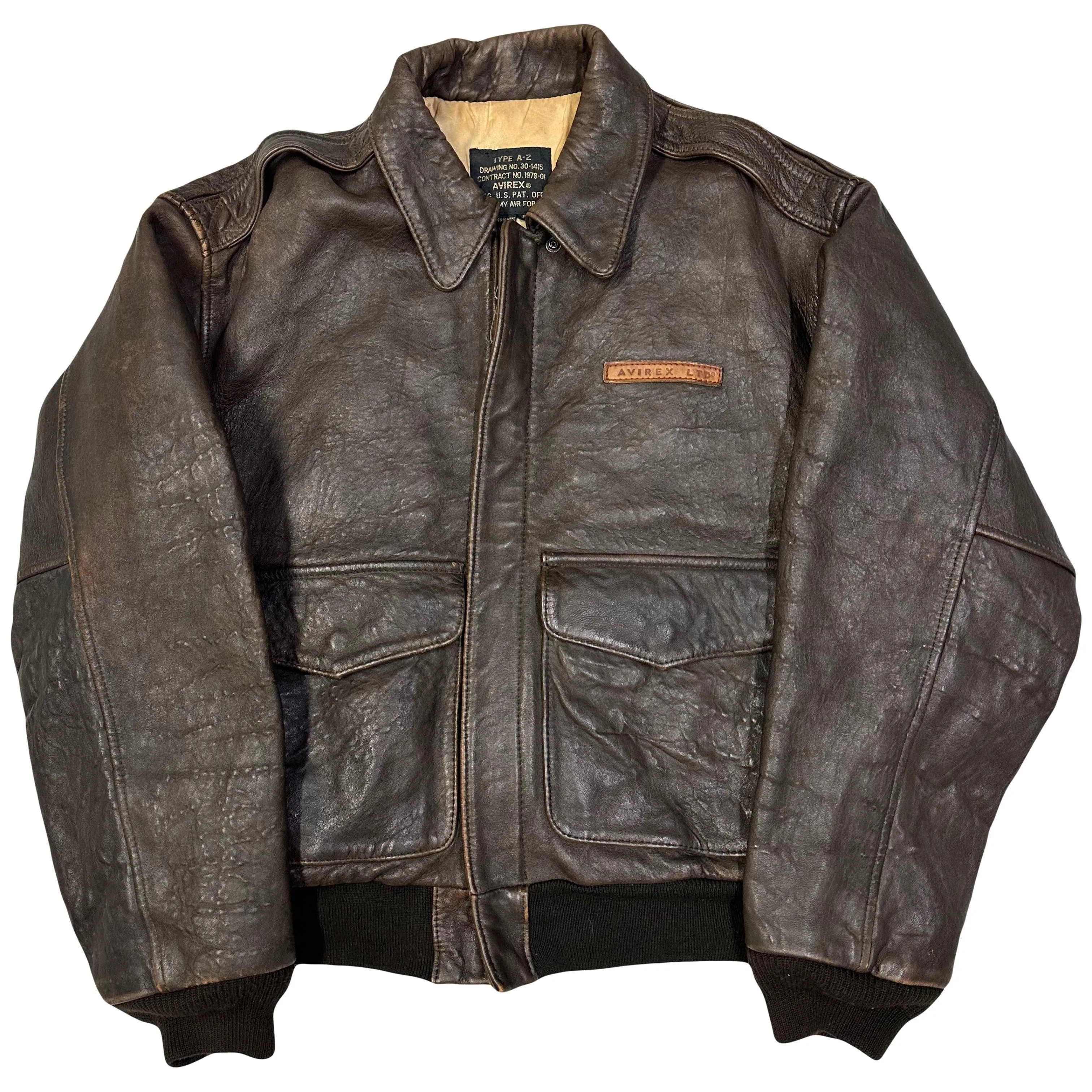 Avirex A-2 Leather Jacket In Brown ( S )