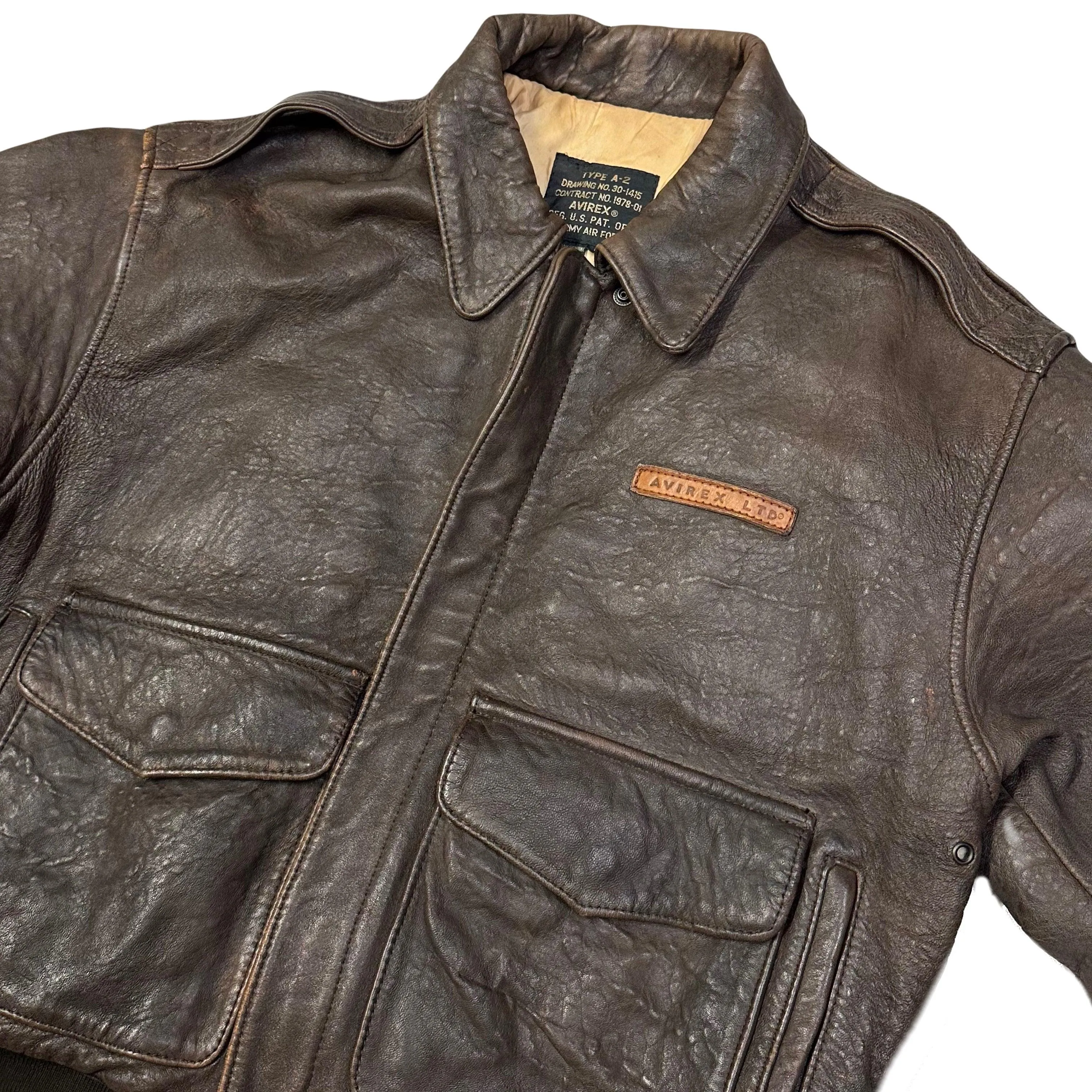 Avirex A-2 Leather Jacket In Brown ( S )