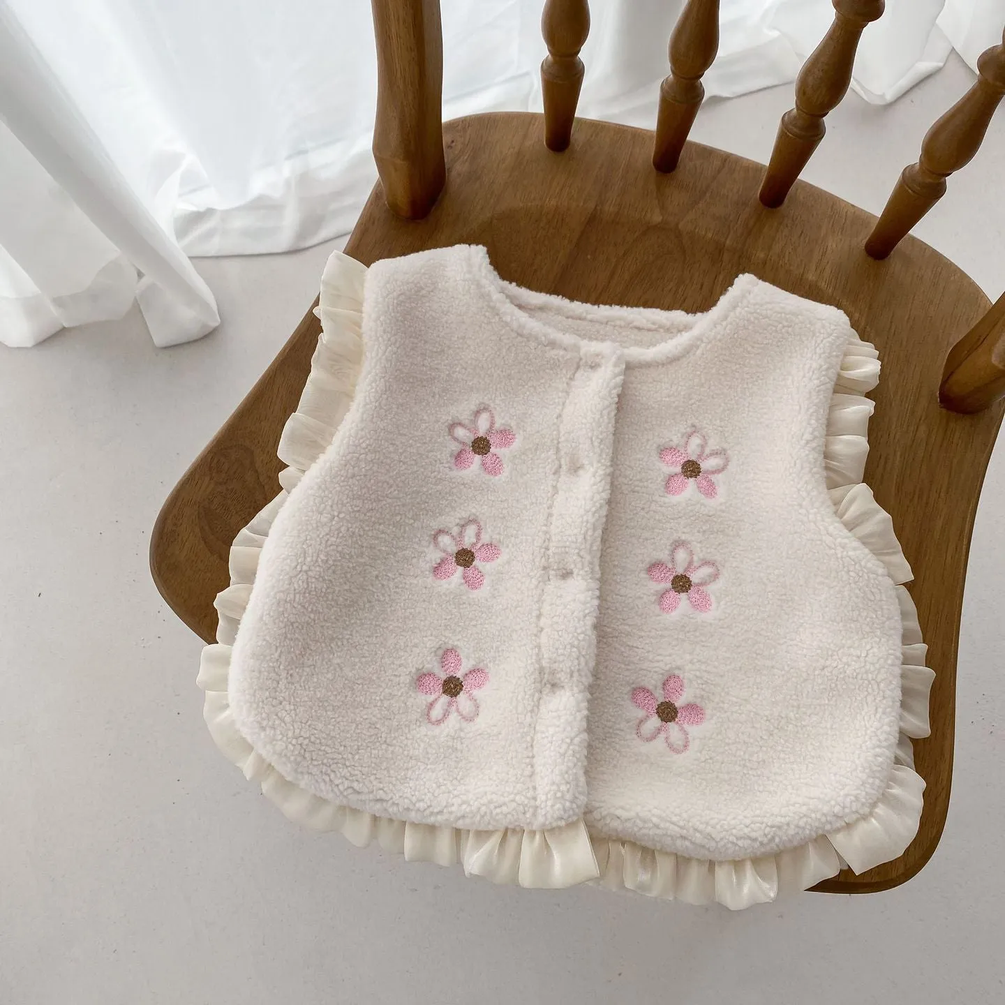 Baby Kid Girls Flower Embroidered Vests Waistcoats Wholesale 231019177