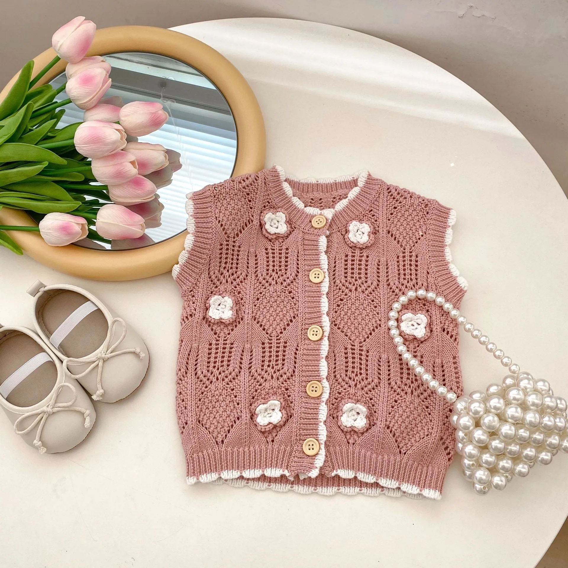 Baby Kid Girls Flower Vests Waistcoats Wholesale 230828119