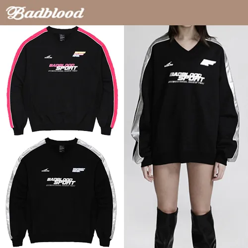 BADBLOOD  |Unisex Street Style Long Sleeves Logo Hoodies & Sweatshirts