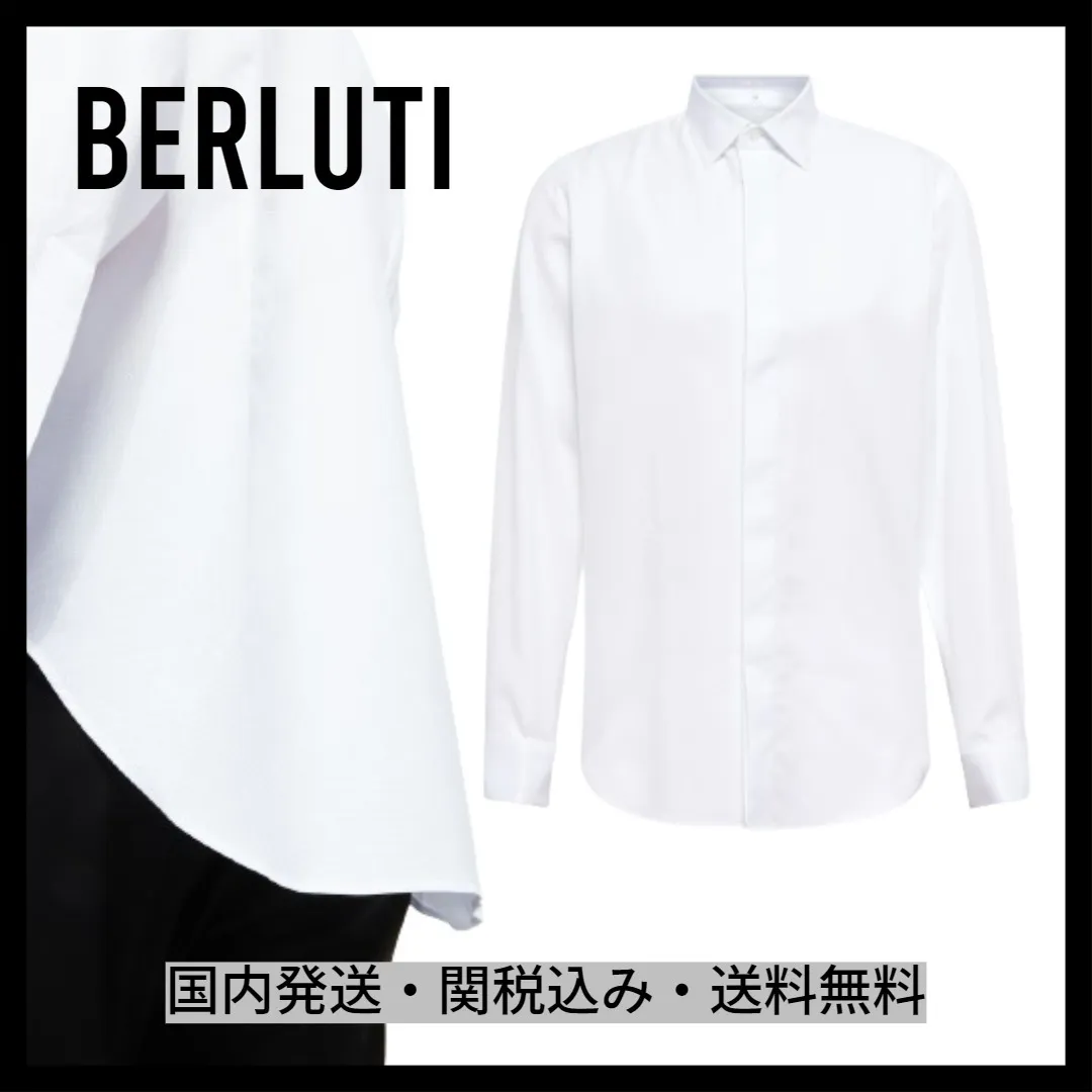 Berluti  |Button-down Unisex Street Style Long Sleeves Plain Cotton