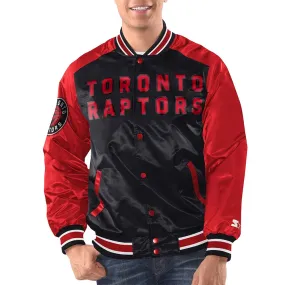 Black/Red Toronto Raptors Renegade Varsity Satin Jacket