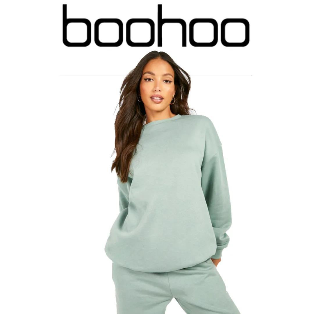 boohoo  |Monogram Unisex Street Style Long Sleeves Plain Logo