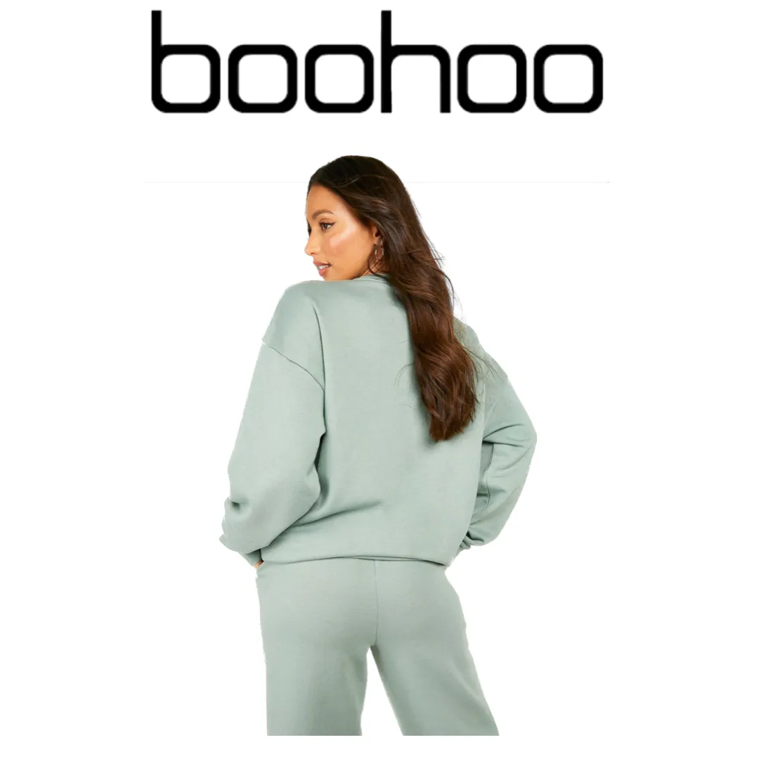 boohoo  |Monogram Unisex Street Style Long Sleeves Plain Logo