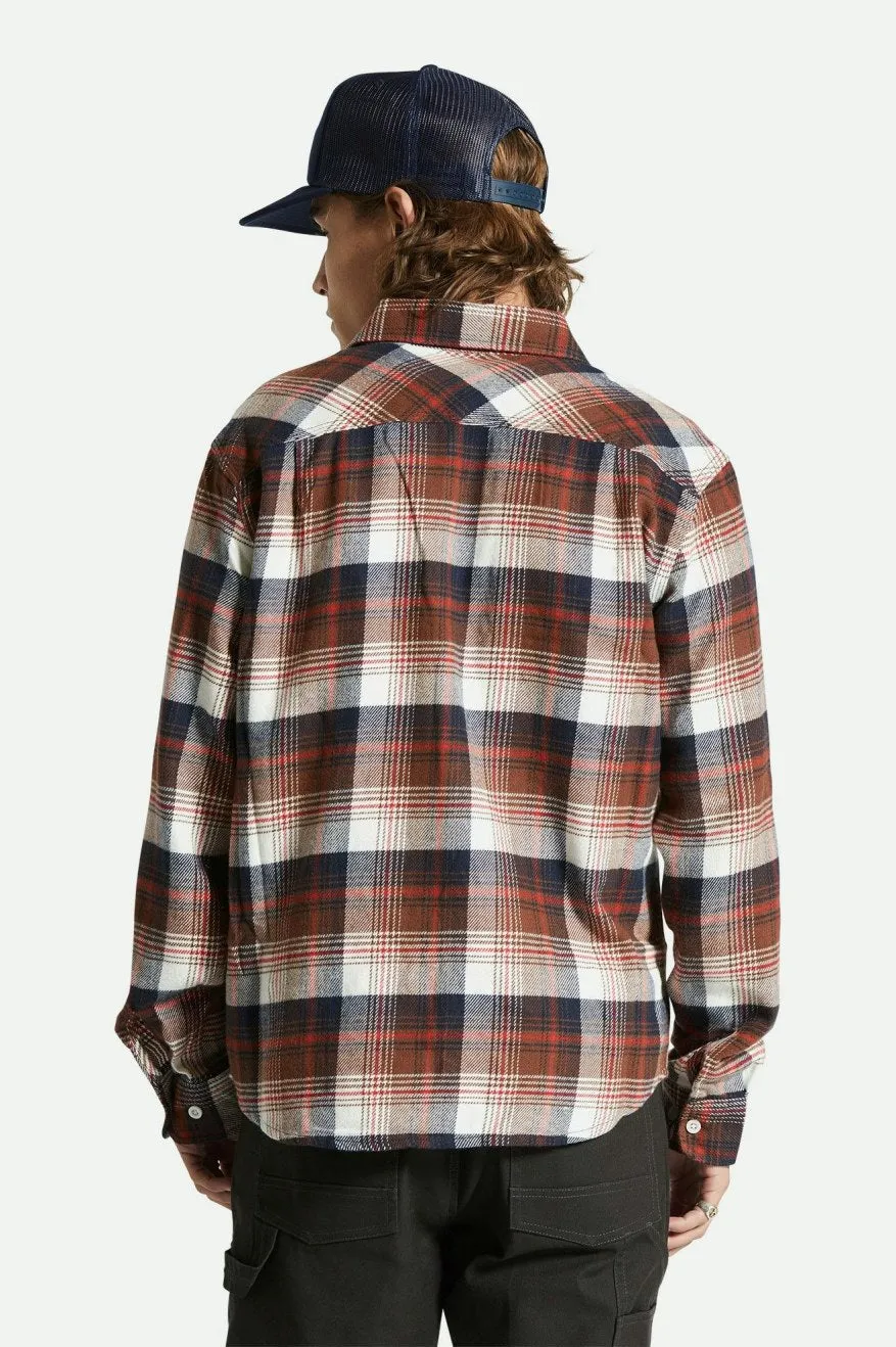 Bowery Flannel - Washed Navy/Sepia/Off White