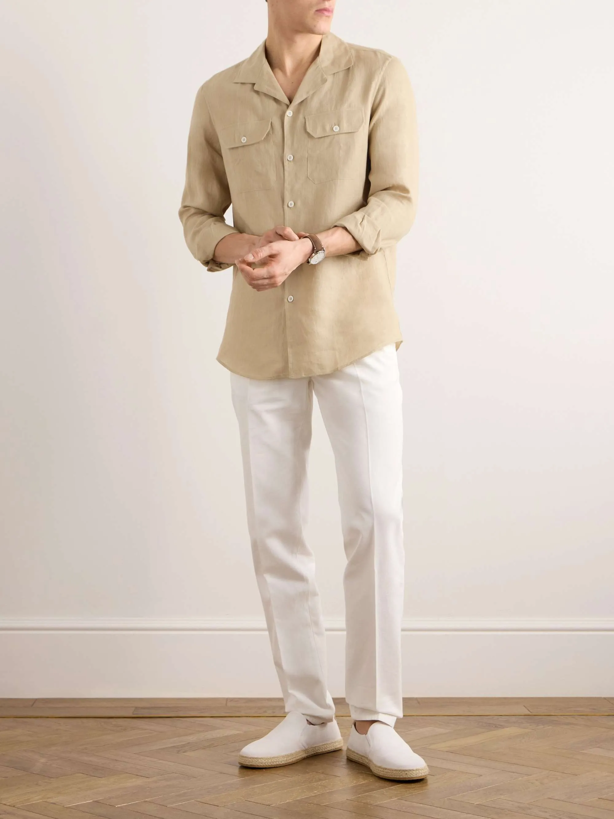 BRUNELLO CUCINELLI  |Button-down Linen Street Style Long Sleeves Plain Bridal