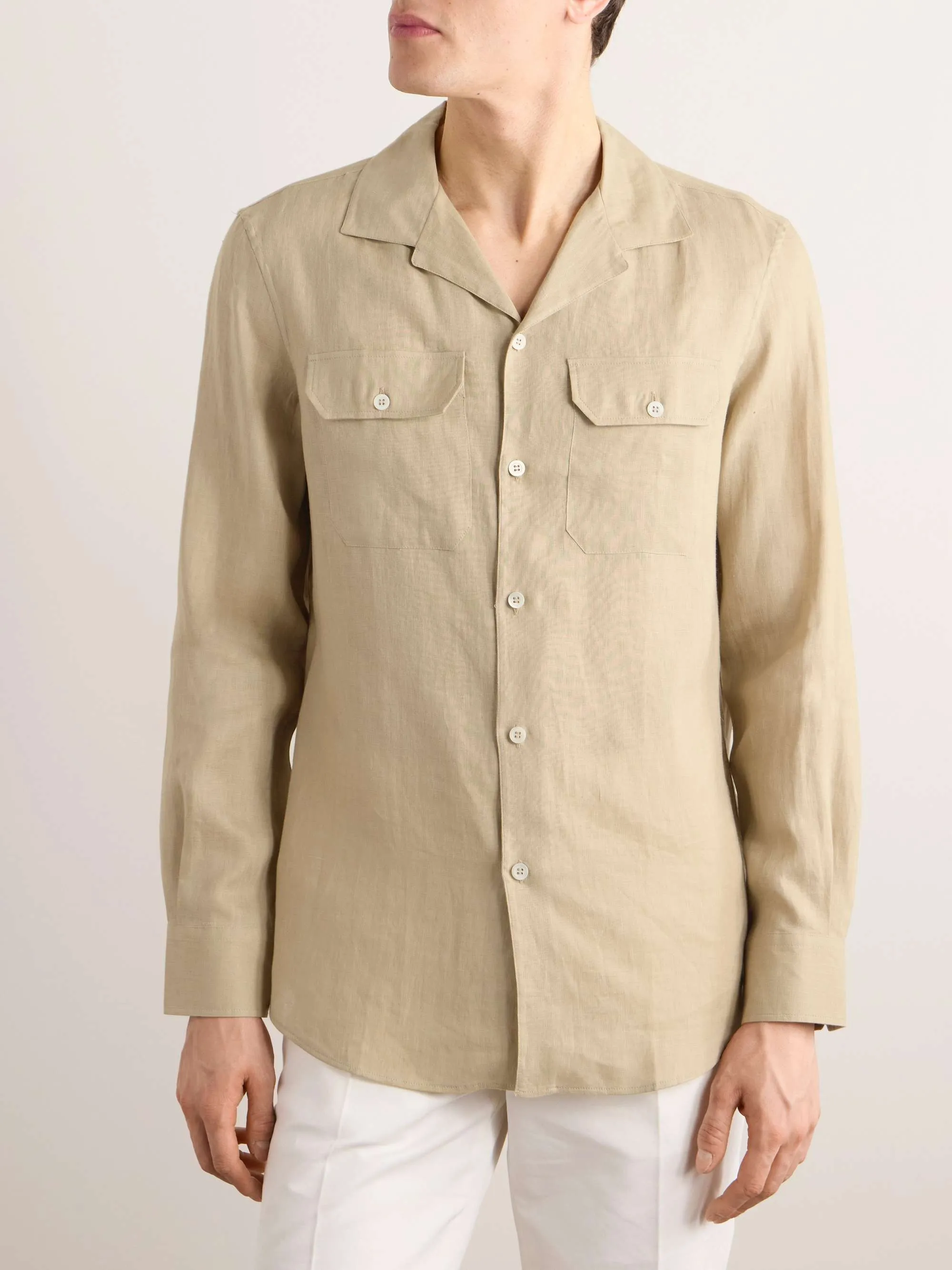 BRUNELLO CUCINELLI  |Button-down Linen Street Style Long Sleeves Plain Bridal