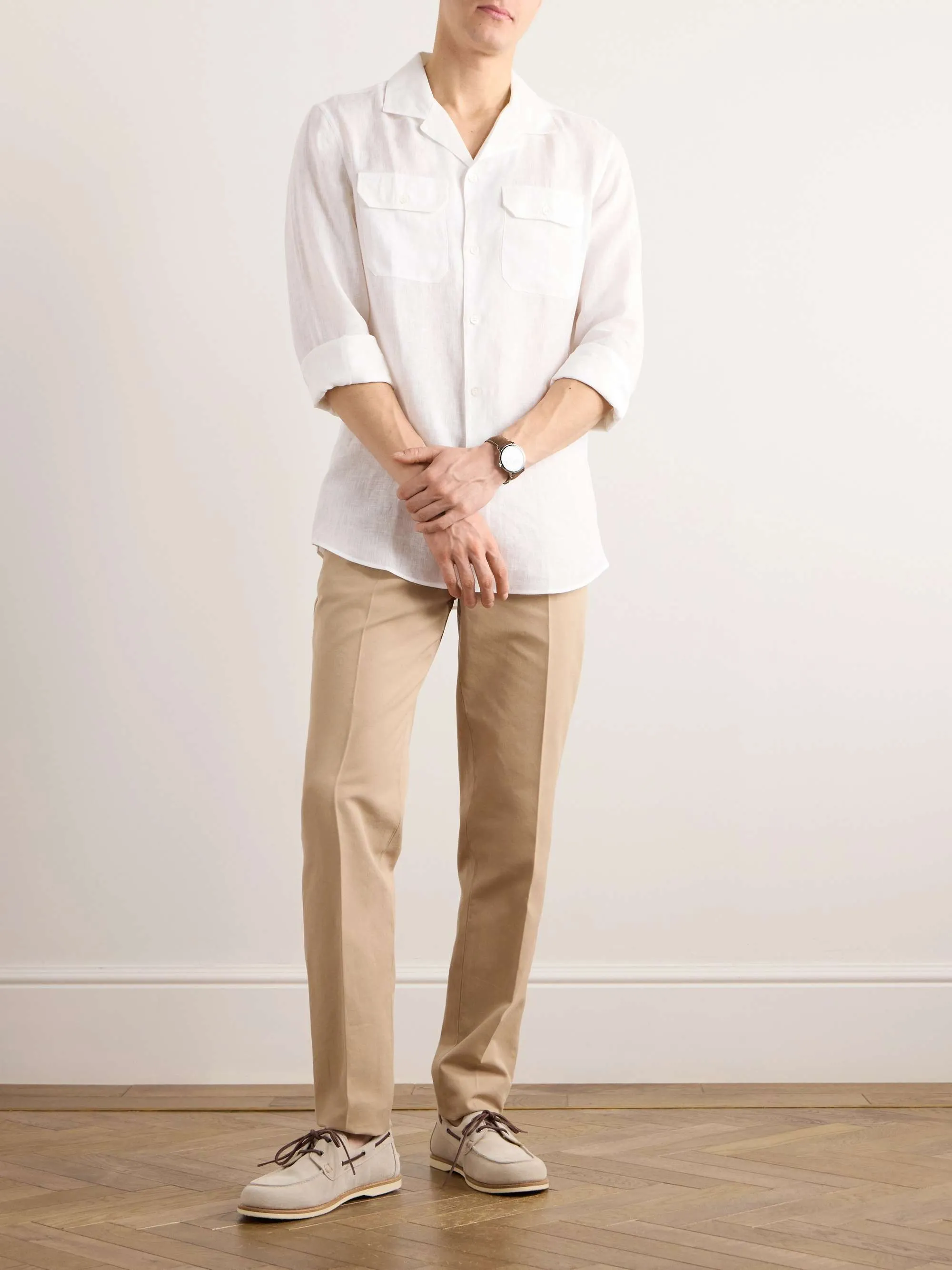 BRUNELLO CUCINELLI  |Button-down Linen Street Style Long Sleeves Plain Bridal