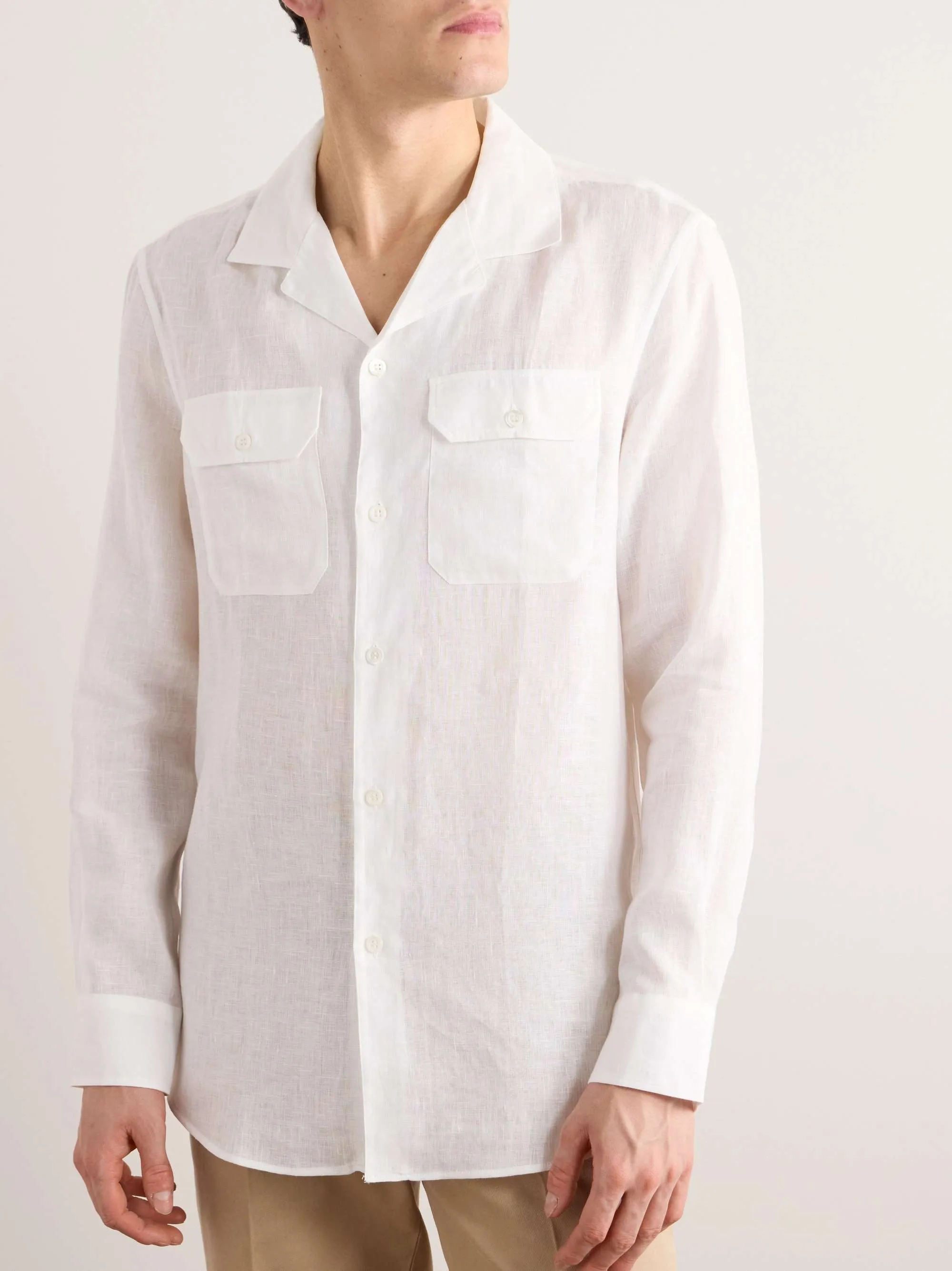 BRUNELLO CUCINELLI  |Button-down Linen Street Style Long Sleeves Plain Bridal