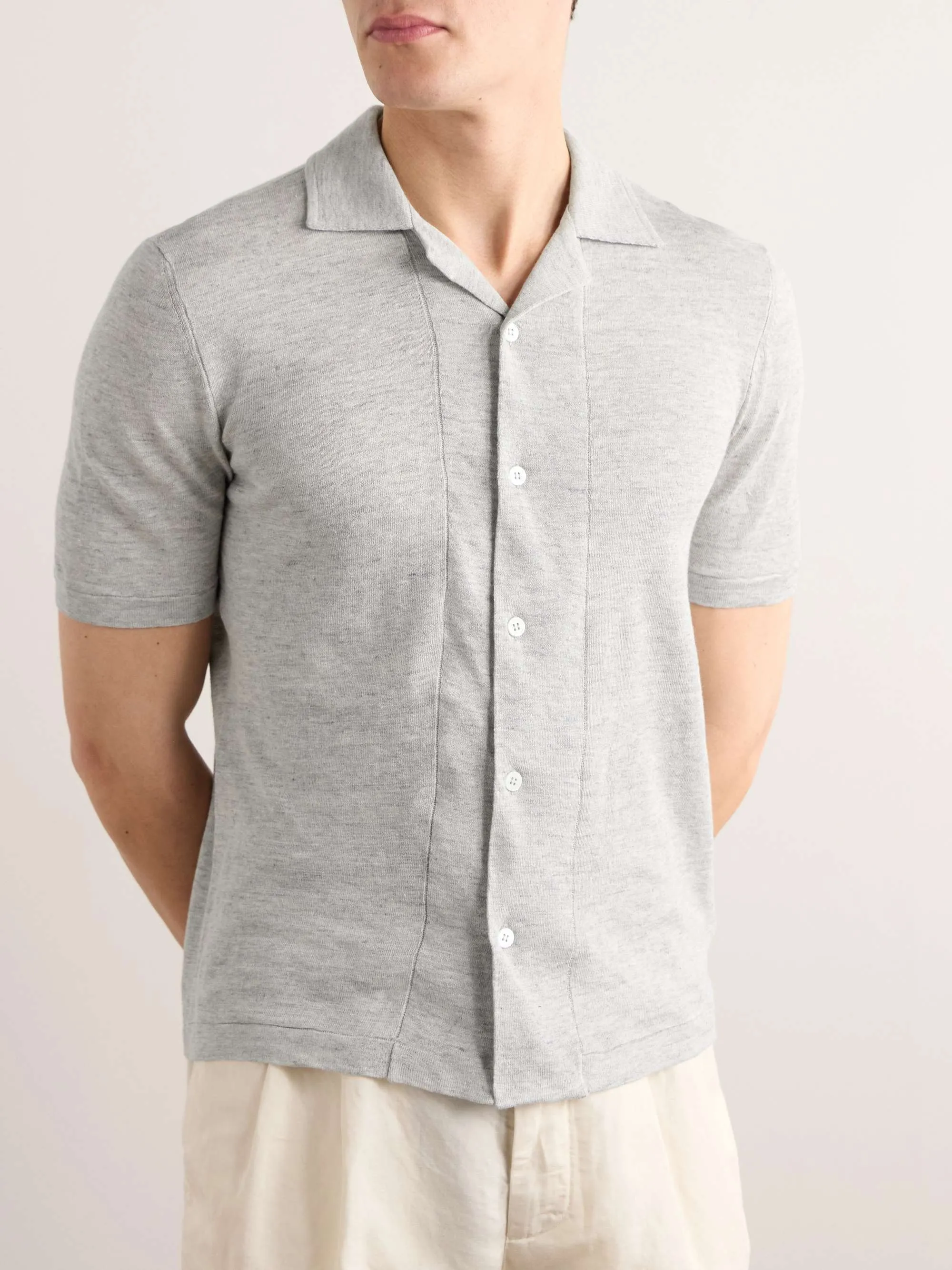 BRUNELLO CUCINELLI  |Button-down Linen Street Style Plain Cotton Short Sleeves