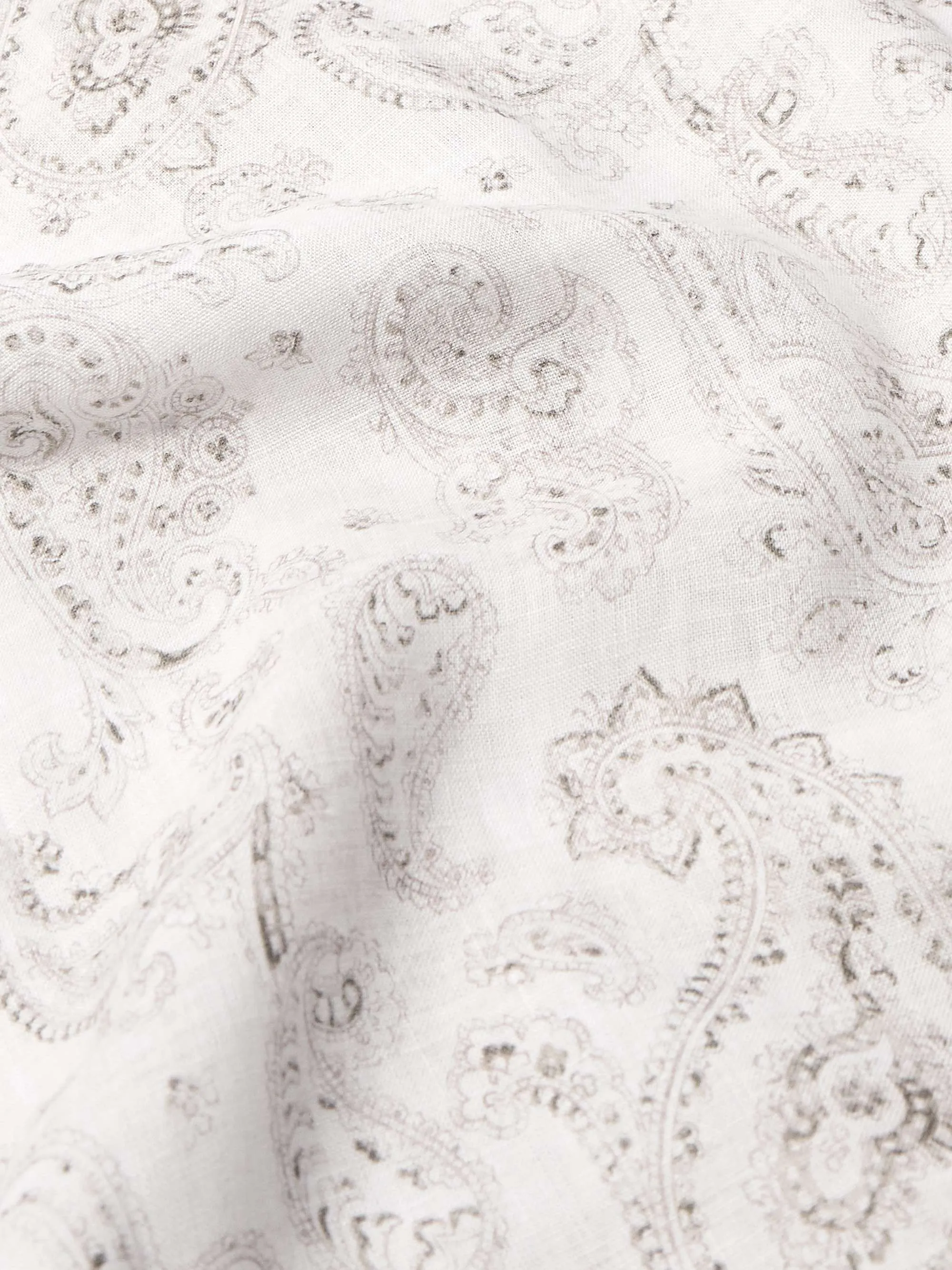 BRUNELLO CUCINELLI  |Button-down Paisley Linen Street Style Short Sleeves Bridal