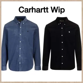 Carhartt  |Button-down Unisex Corduroy Street Style Long Sleeves Plain