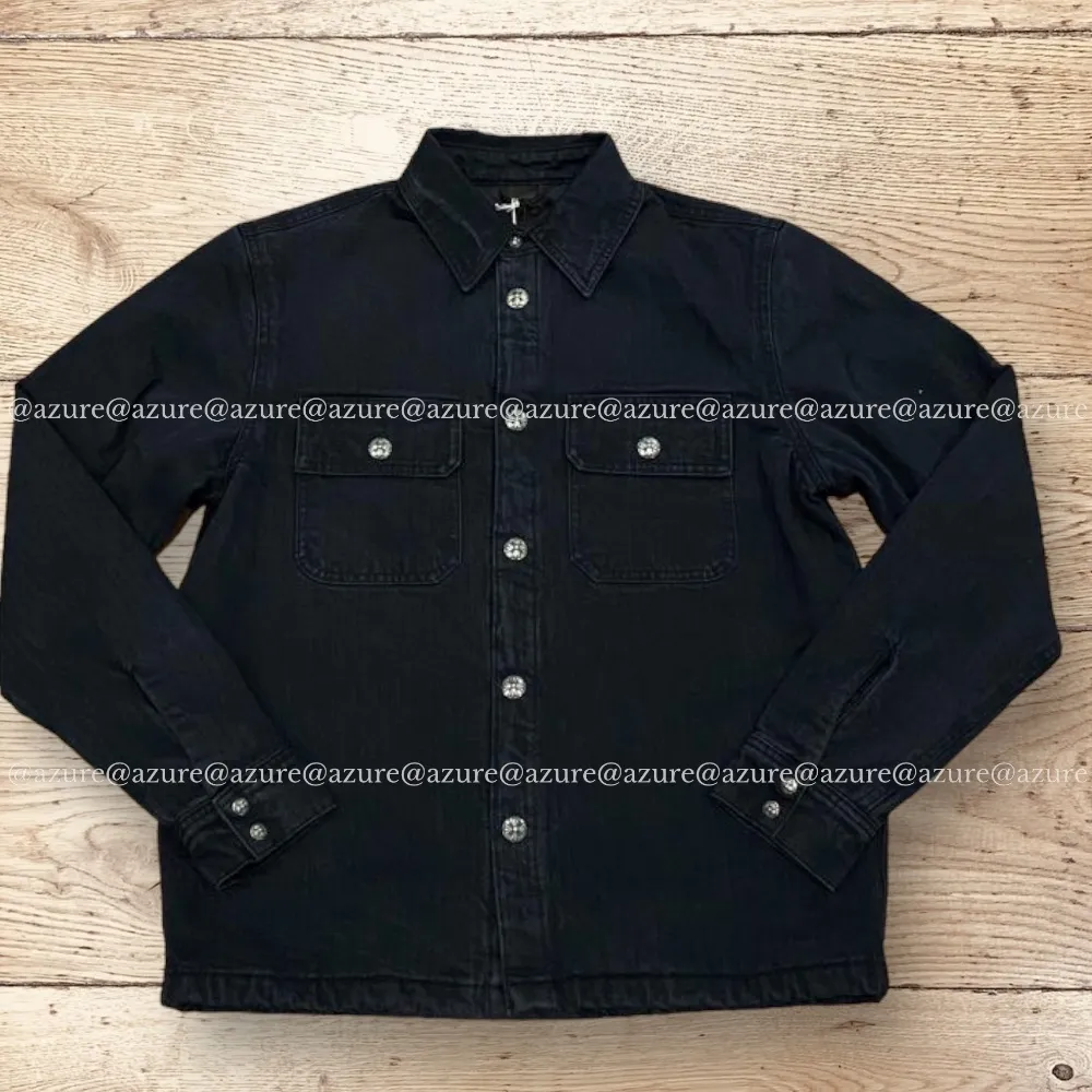 CHROME HEARTS  |Button-down Denim Street Style Long Sleeves Plain Logo