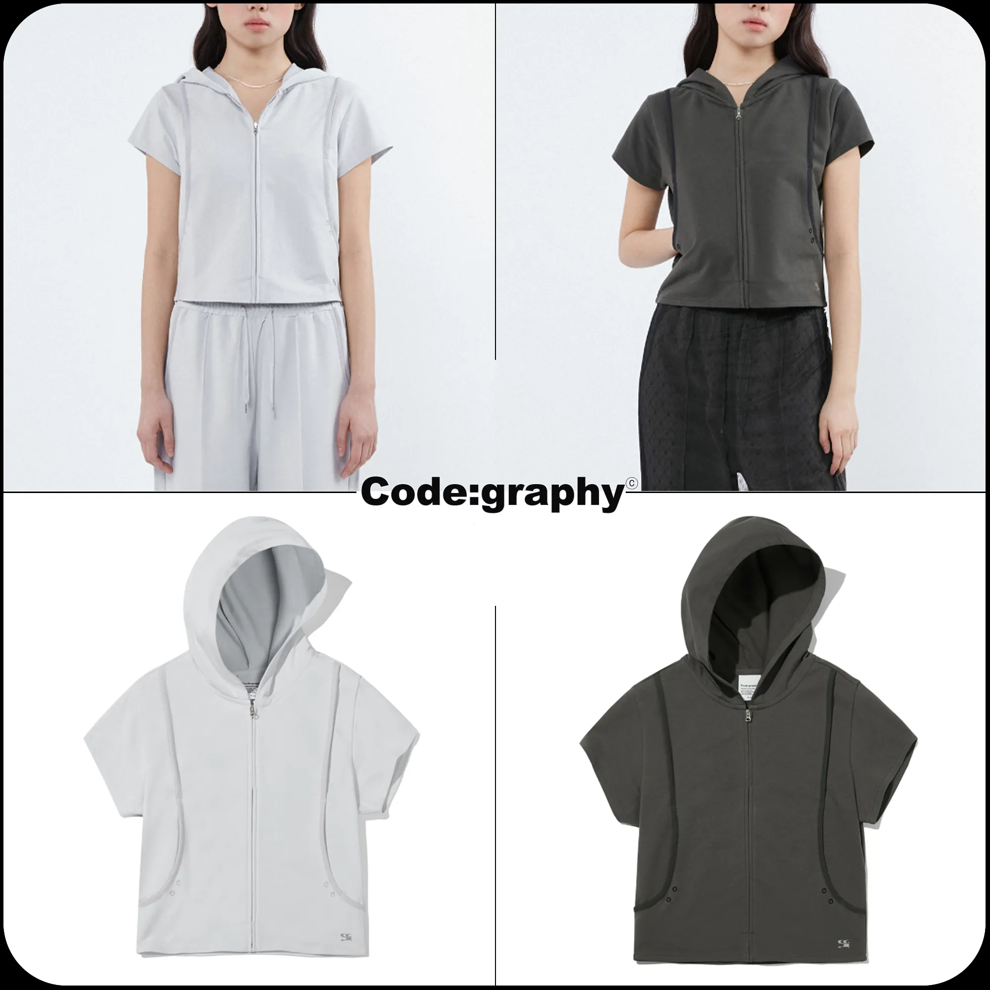 Code graphy  |Street Style Short Sleeves Logo Hoodies & Sweatshirts