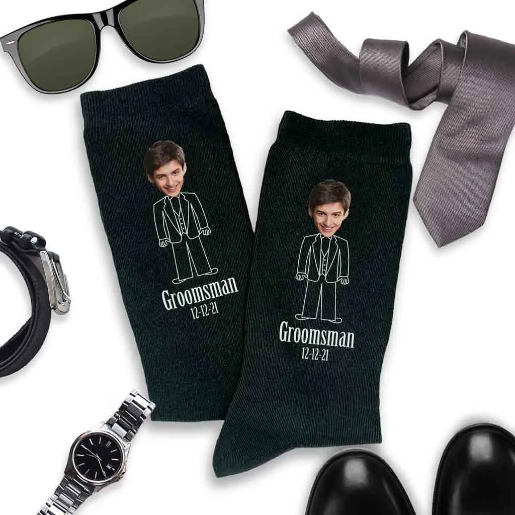 Custom Photo Socks with Photos of the Wedding Party