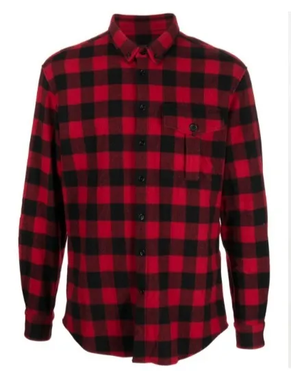 D SQUARED2  |Button-down Other Plaid Patterns Wool Long Sleeves Logo