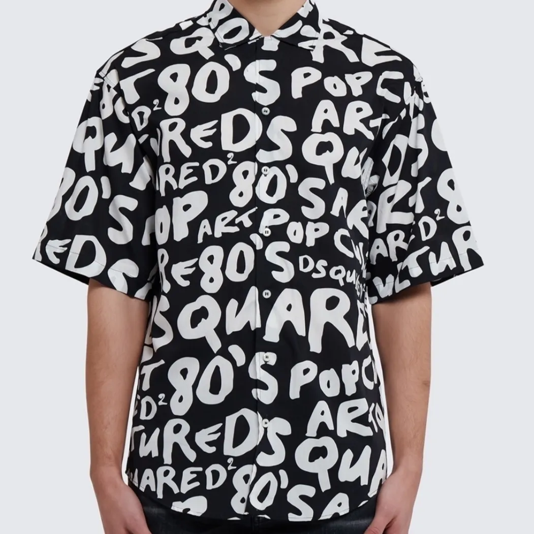 D SQUARED2  |Button-down Street Style Cotton Short Sleeves Logo Luxury