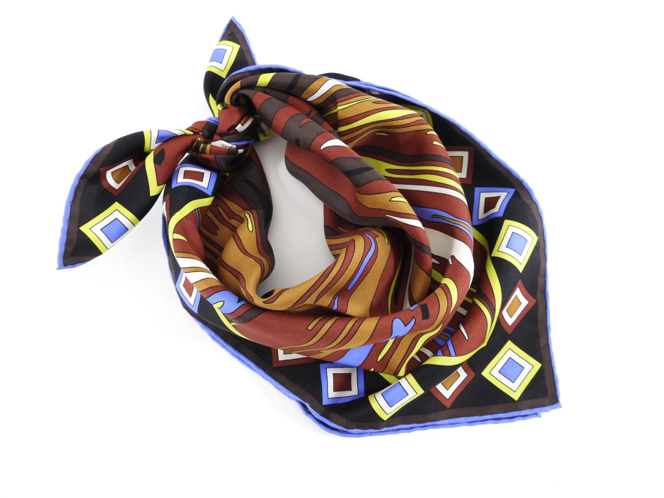 Emilio Pucci Brown Silk Small Scarf