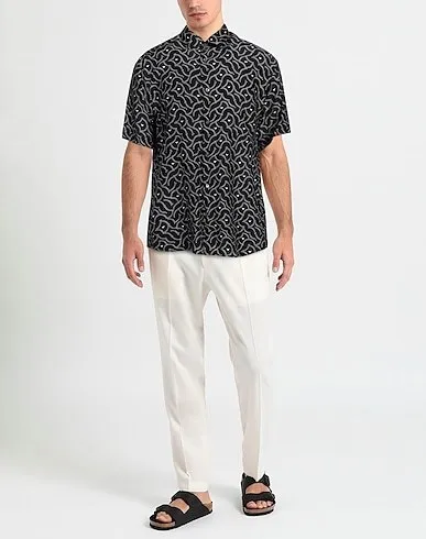 EMPORIO ARMANI  |Button-down Silk Street Style Short Sleeves Logo Shirts