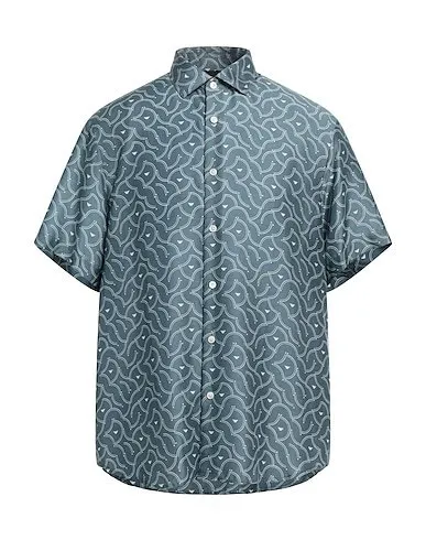 EMPORIO ARMANI  |Button-down Silk Street Style Short Sleeves Logo Shirts