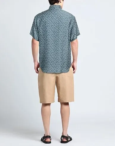 EMPORIO ARMANI  |Button-down Silk Street Style Short Sleeves Logo Shirts