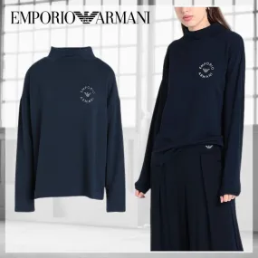 EMPORIO ARMANI  |Unisex Street Style Long Sleeves Plain Cotton Logo