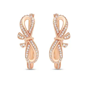 Enchanted Disney Fine Jewelry 14K Rose Gold 1/2 Cttw Snow White Bow Earrings