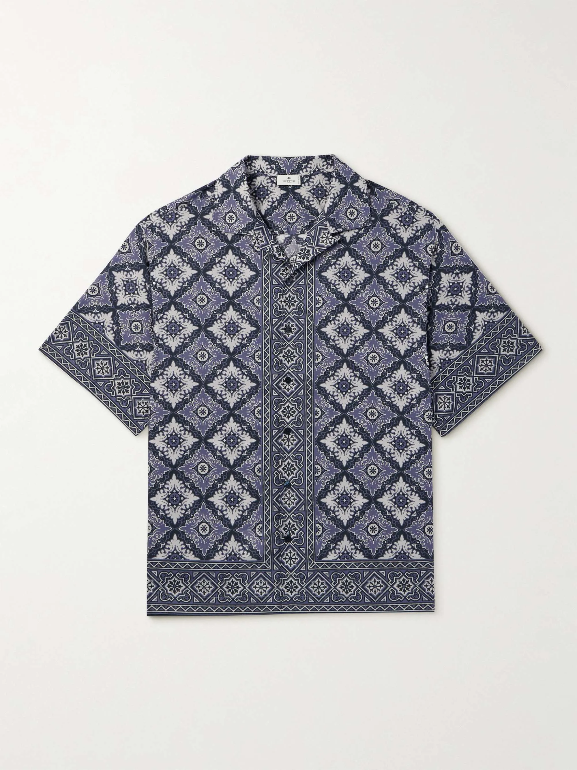 ETRO  |Button-down Unisex Street Style Cotton Short Sleeves