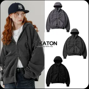 EZKATON  |[ EZKATON ]★EASY CROP PIGMENT HOOD ZIP-UP