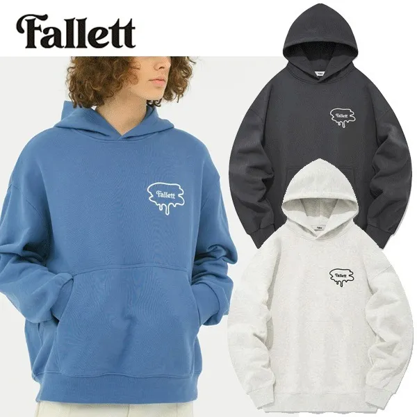 Fallett  |Unisex Street Style Long Sleeves Plain Cotton Logo Hoodies