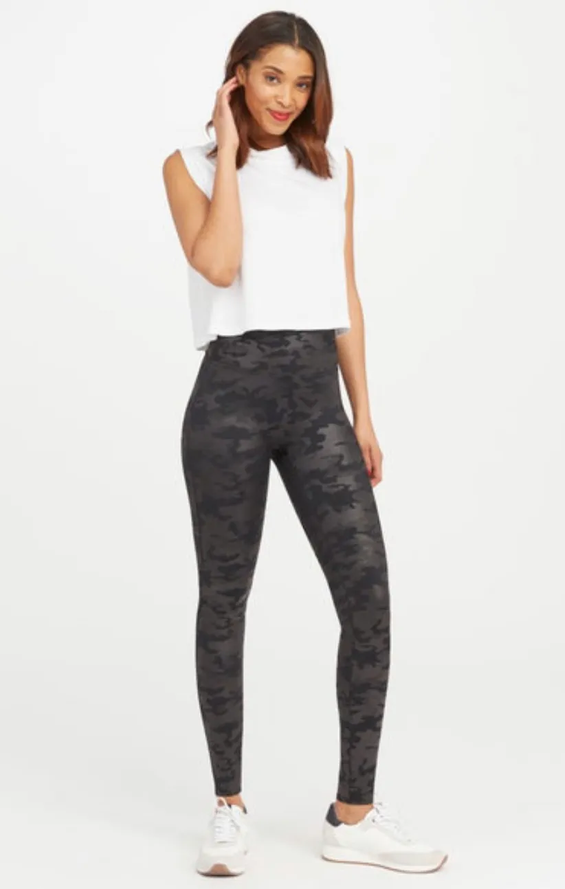 Faux Leather Camo Leggings