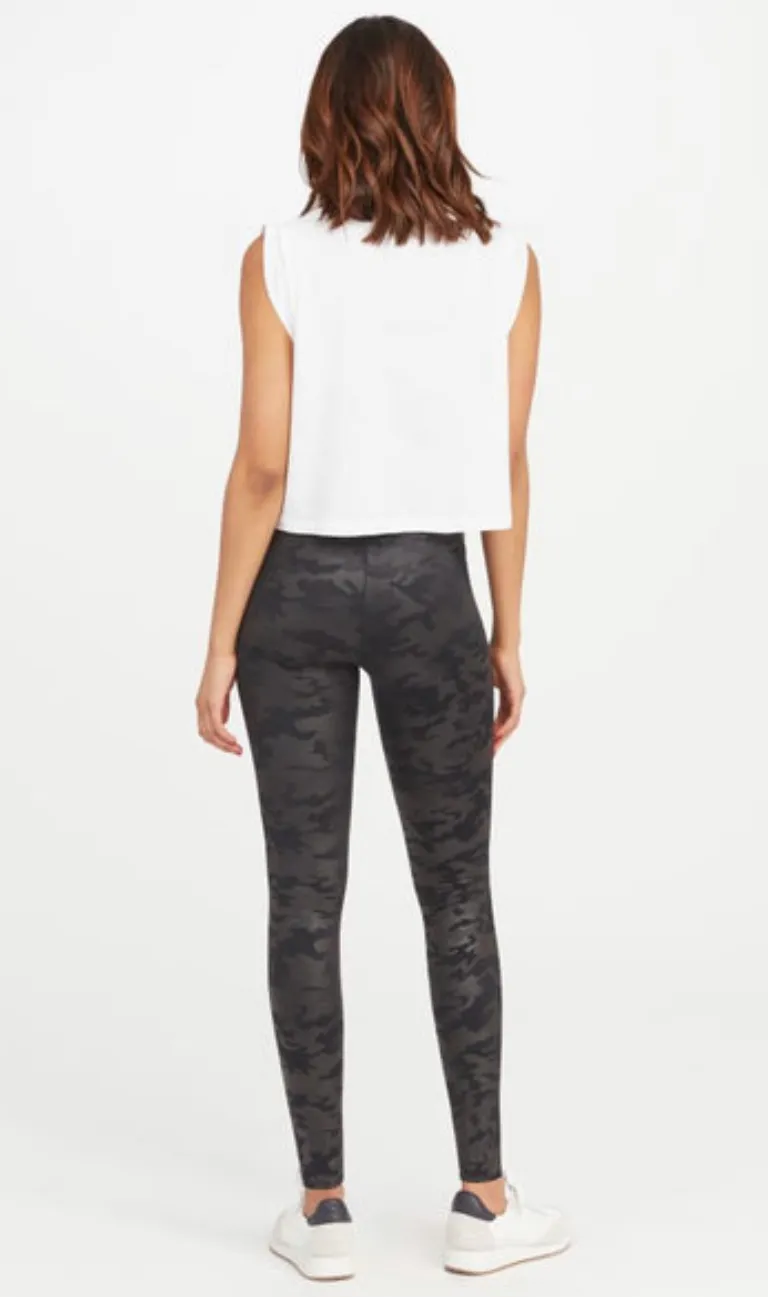 Faux Leather Camo Leggings