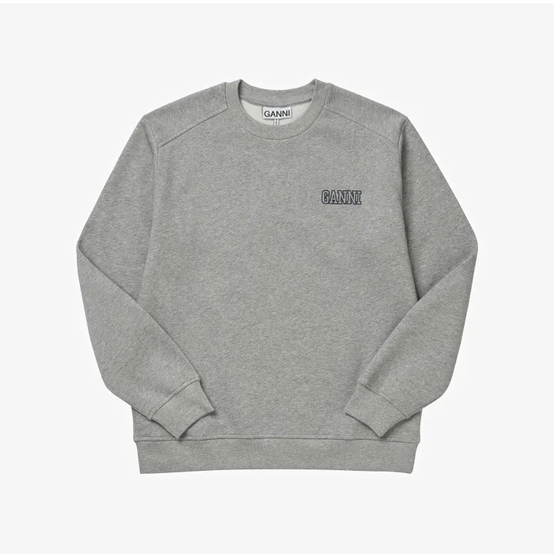 Ganni  |Crew Neck Street Style Long Sleeves Plain Cotton Logo