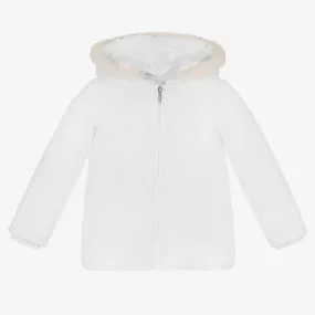 Girls White Puffer Jacket