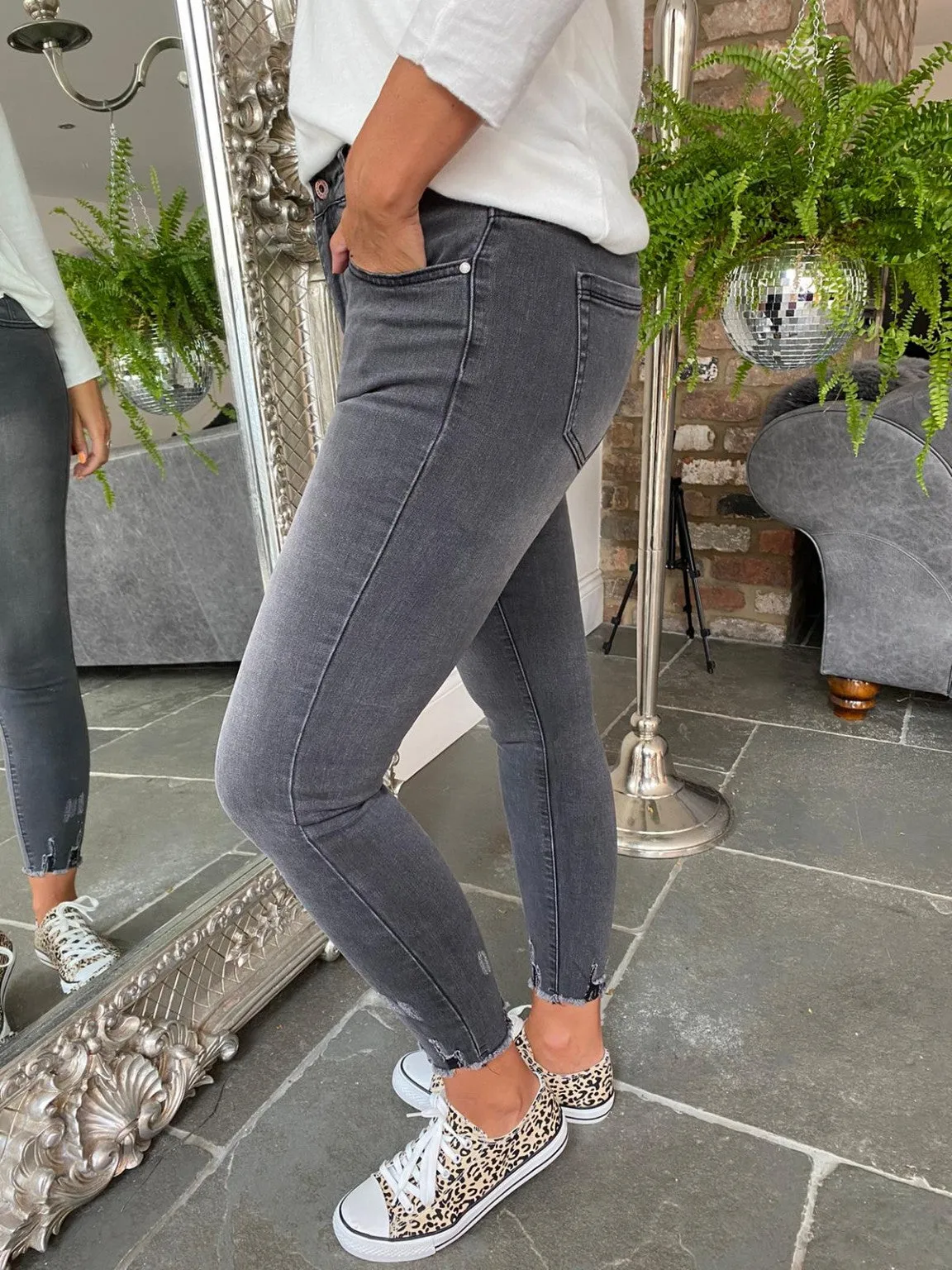 Grey Denim Skinny Jeans