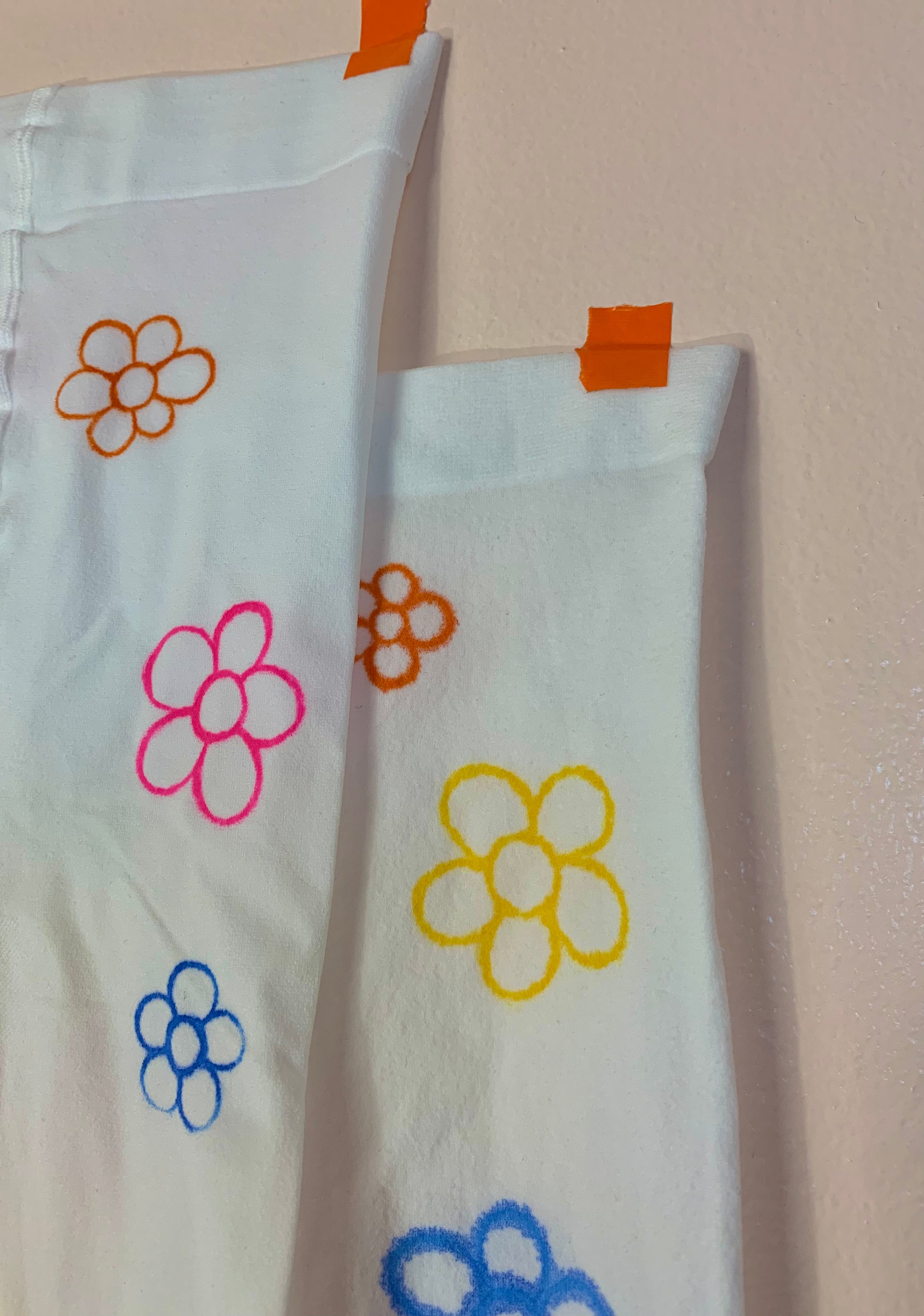 Hand drawn daisy tights