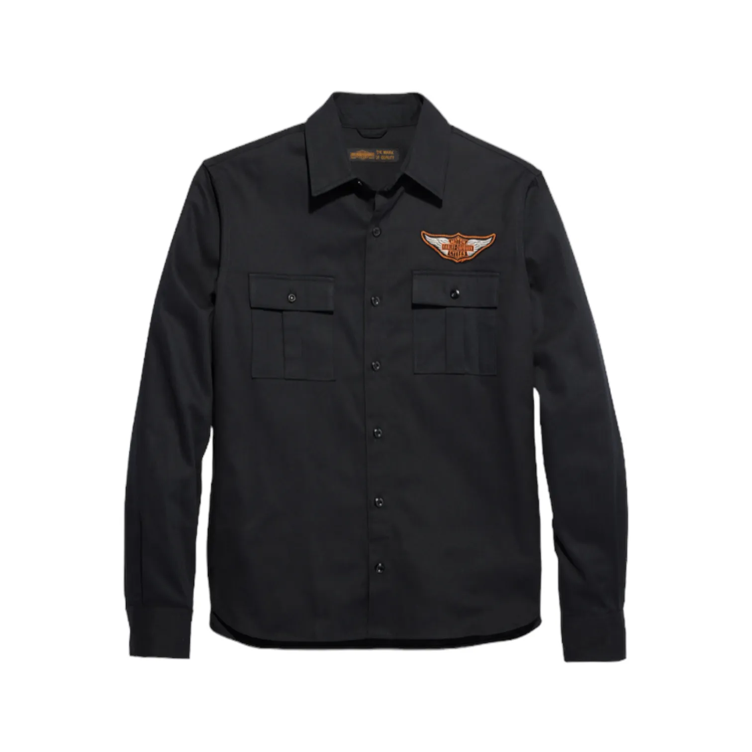 Harley Davidson  |Button-down Street Style Long Sleeves Plain Cotton Logo