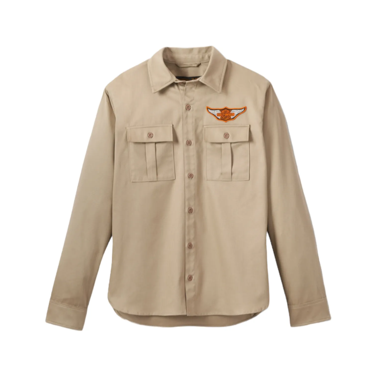 Harley Davidson  |Button-down Street Style Long Sleeves Plain Cotton Logo