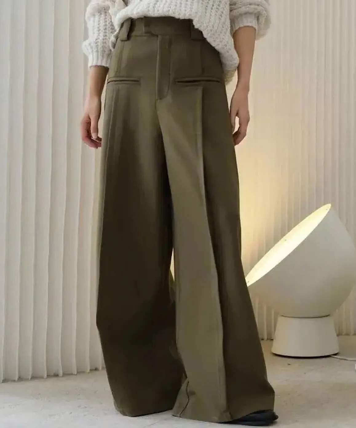 High Waist Wide Leg Long Trousers