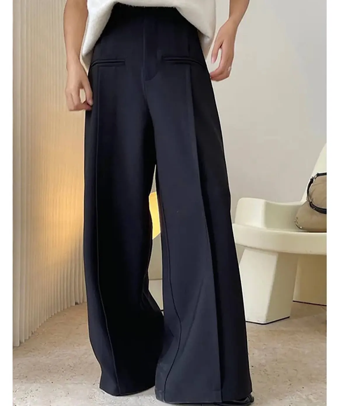 High Waist Wide Leg Long Trousers